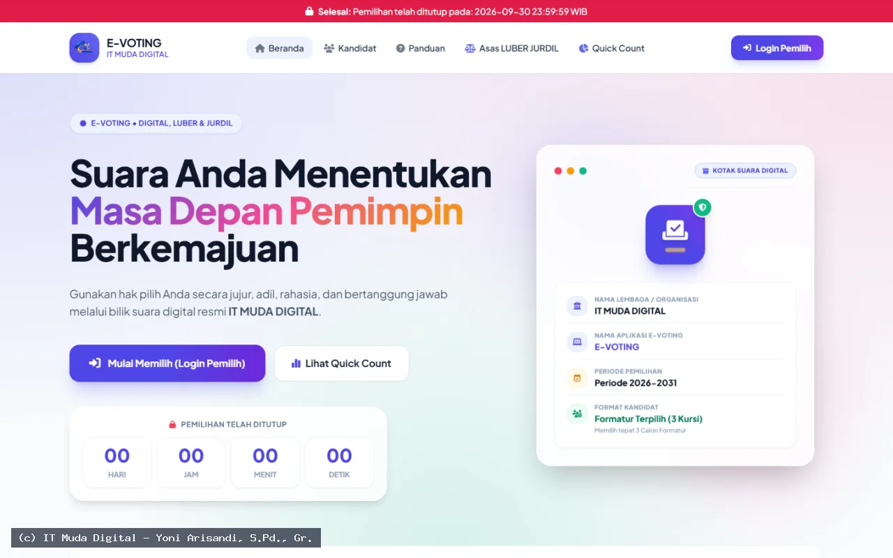Aplikasi E-Voting & E-Pemilos Digital Multi-Format (Ketua Umum / Formatur)