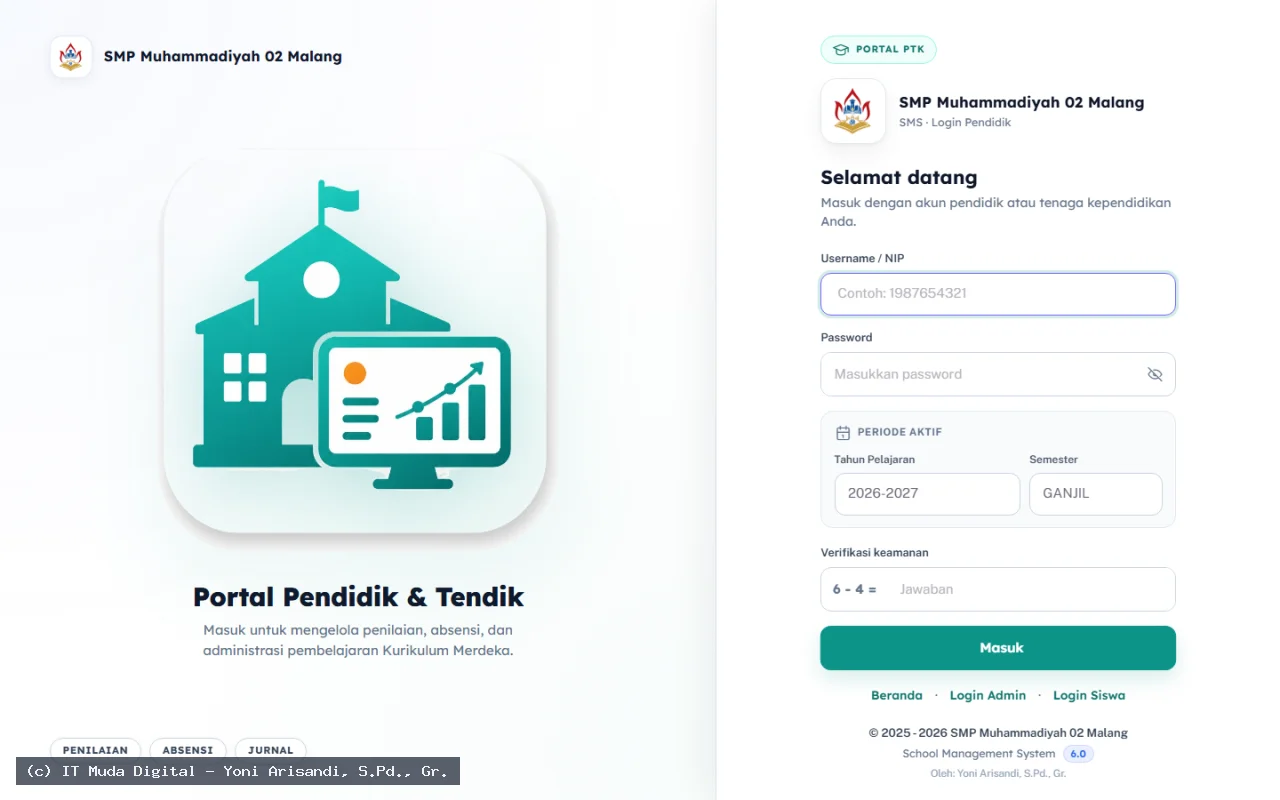 (SMS v6.0) : Sistem Manajemen Sekolah Terpadu, SIAKAD & E-Rapor Kurikulum Merdeka